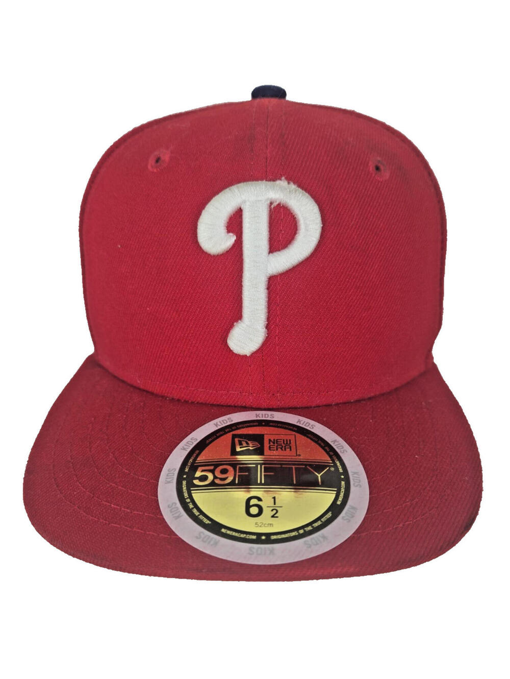 Philadelphia Phillies New Era 59fifty Fitted Hat Cap Kids Size 6 1/2 Embroidered